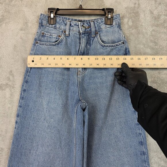 ASOS DESIGN Jeans Womens 25 Blue High Rise High Waisted Wide Leg Denim Baggy - Picture 5 of 11